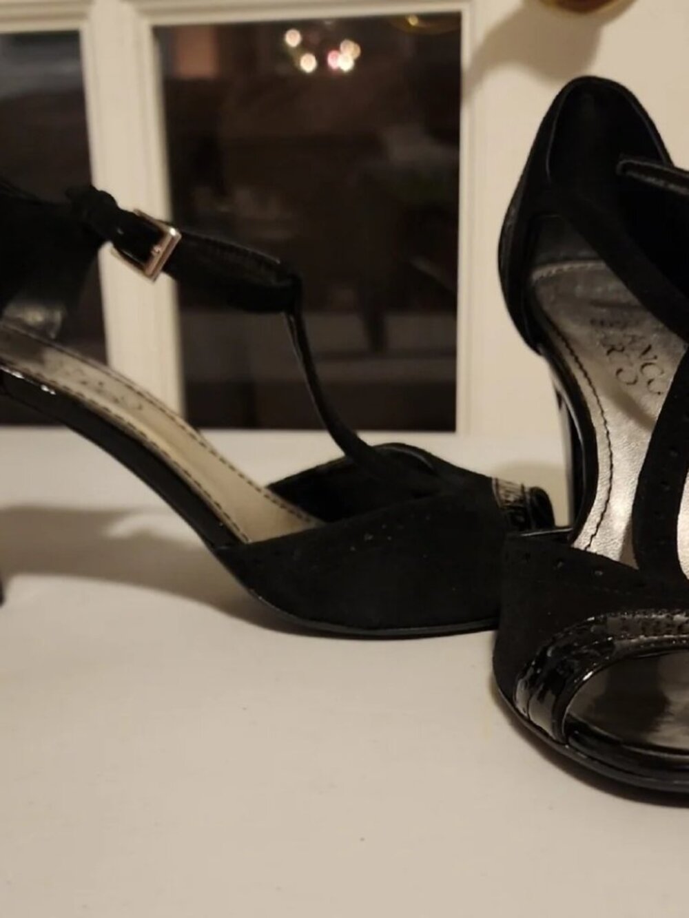 Franco Sarto Black High-Heeled Open-Toe Shoes